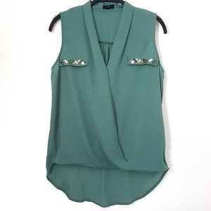 E&M Women's Turquoise Sleeveless Top - Size S